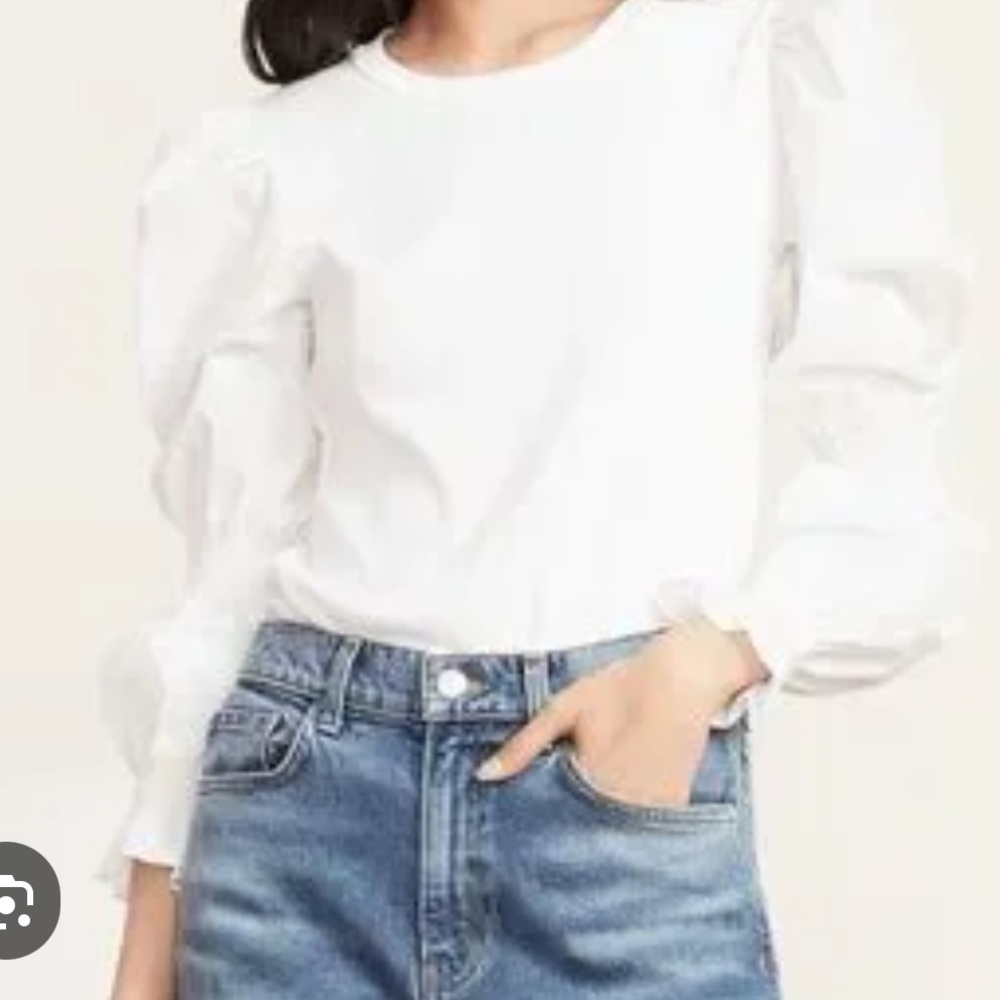 Veronica Beard White Puff Sleeve Top New Condition - S/M